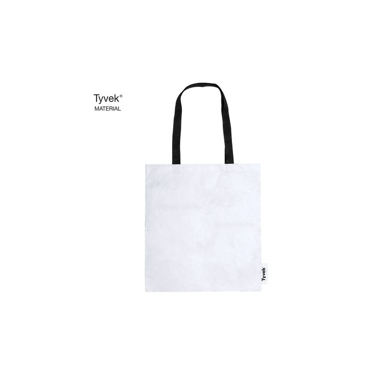 Sac Éco-responsable Personnalisé de Shopping Naisa Matières : tyvek Couleurs : blanc personnalisable avec votre logo