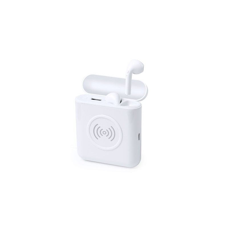 Écouteurs s avec Power Bank - Molik Couleurs : blanc personnalisable avec votre logo