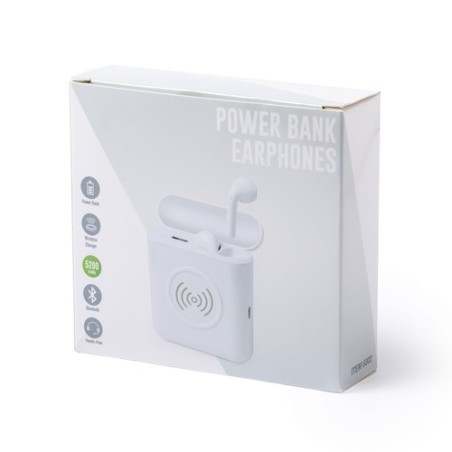 Écouteurs s avec Power Bank - Molik Couleurs : blanc impression haute définition