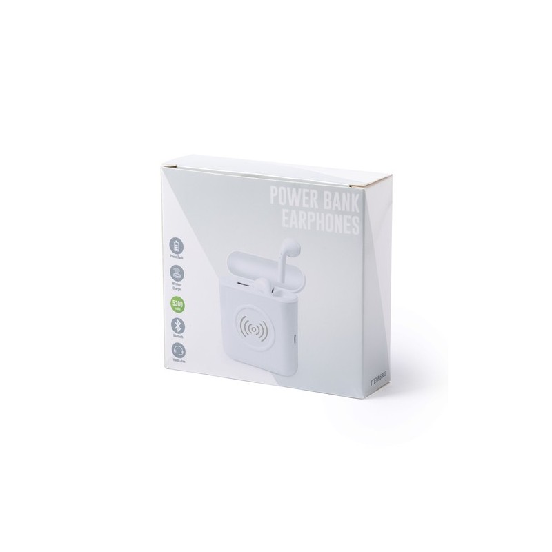 Écouteurs s avec Power Bank - Molik Couleurs : blanc marquage laser ultra précis