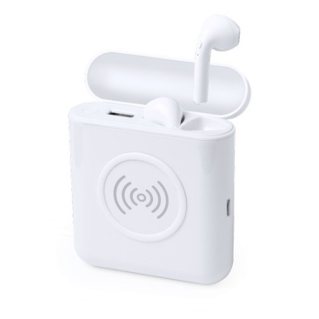 Écouteurs s avec Power Bank - Molik Couleurs : blanc objet promotionnel éco-responsable