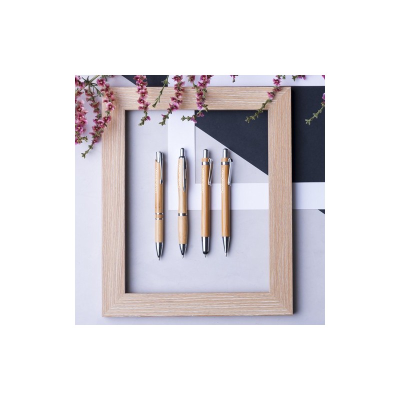 Stylo en Bambou Éco-responsable Personnalisé Nikox Matières : bambou cadeau collaborateur premium