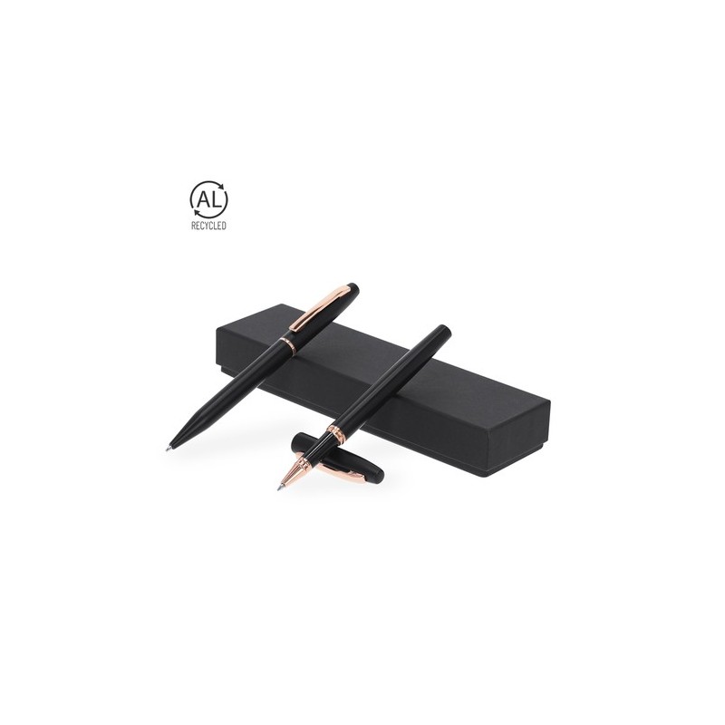 Set personnalisé pas cher de Mobex Matières : aluminium recyclé  Couleurs : noir personnalisable avec votre logo