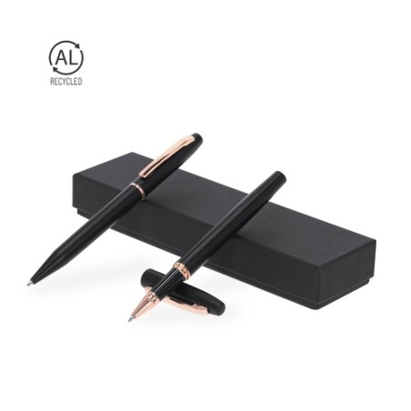 Set personnalisé pas cher de Mobex Matières : aluminium recyclé  Couleurs : noir personnalisable avec votre logo