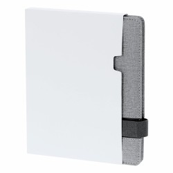 Bloc-notes personnalisé pas cher Arlex Matières : PU Couleurs : gris marquage laser ultra précis