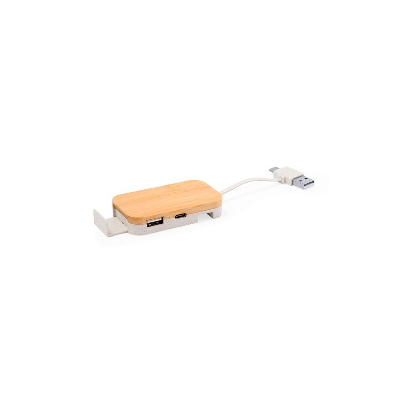 HUB USB Éco-responsable Pratique Personnalisé - Flow Matières : ABS cadeau entreprise pas cher
