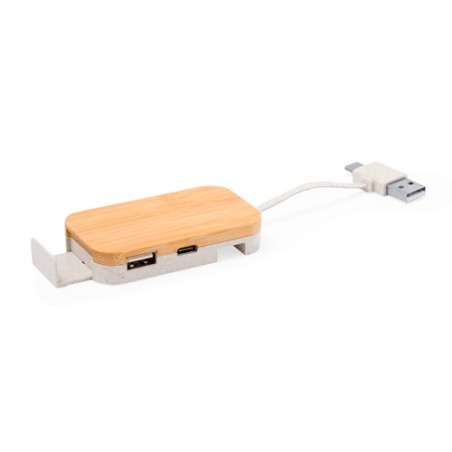 HUB USB Éco-responsable Pratique Personnalisé - Flow Matières : ABS cadeau entreprise pas cher