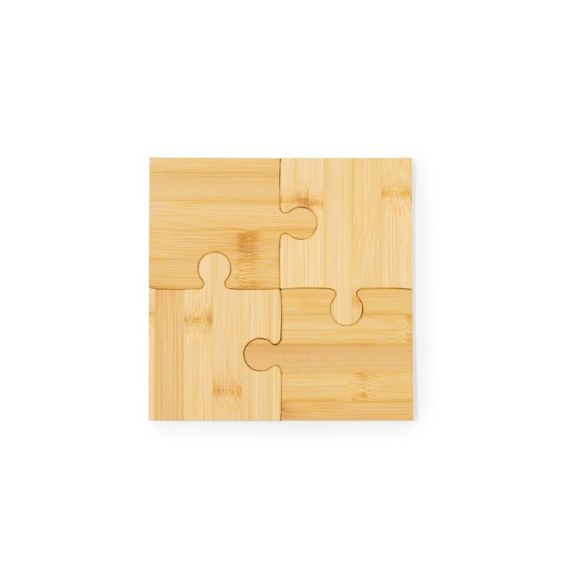 Ensemble Éco-responsable et Design de Sous-Verres Mizar Matières : bambou personnalisable avec votre logo