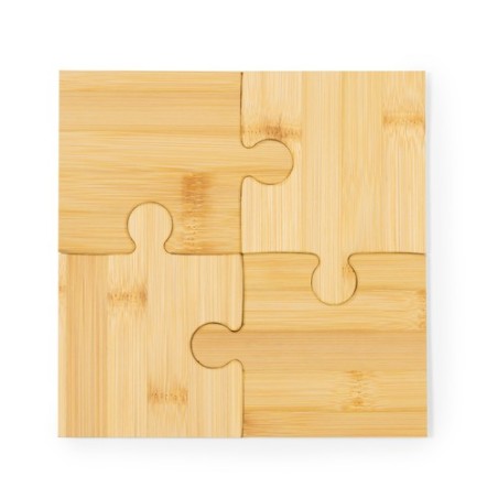 Ensemble Éco-responsable et Design de Sous-Verres Mizar Matières : bambou personnalisable avec votre logo