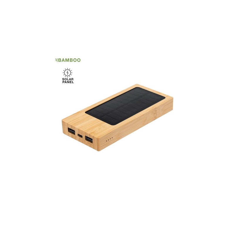 Batterie Solaire Éco-responsable Personnalisée pas cher - Power Bank Molden Matières : bambou