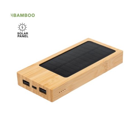 Batterie Solaire Éco-responsable Personnalisée pas cher - Power Bank Molden Matières : bambou