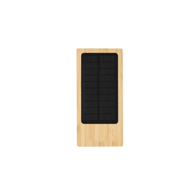 Batterie Solaire Éco-responsable Personnalisée pas cher - Power Bank Molden Matières : bambou personnalisable avec votre logo