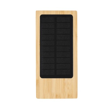 Batterie Solaire Éco-responsable Personnalisée pas cher - Power Bank Molden Matières : bambou personnalisable avec votre logo