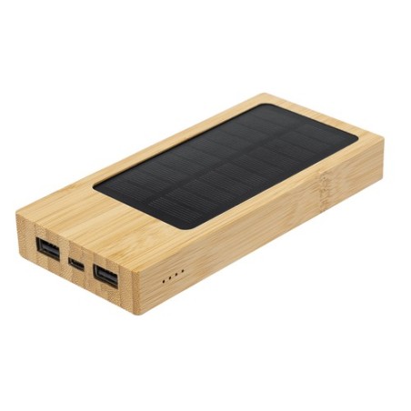 Batterie Solaire Éco-responsable Personnalisée pas cher - Power Bank Molden Matières : bambou cadeau entreprise pas cher