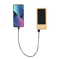 Batterie Solaire Éco-responsable Personnalisée pas cher - Power Bank Molden Matières : bambou impression haute définition