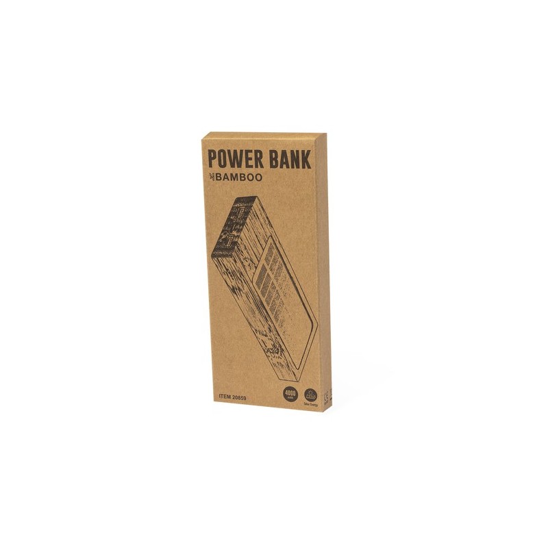 Batterie Solaire Éco-responsable Personnalisée pas cher - Power Bank Molden Matières : bambou livraison express 24h 48h