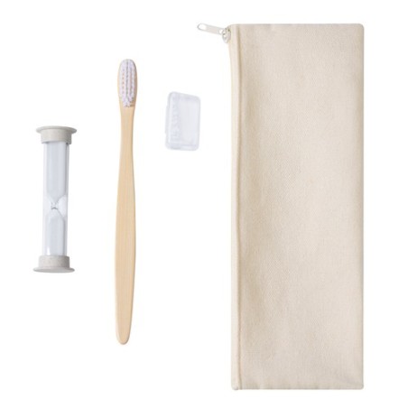 Set Personnalisé de Brosse à Dents Éco-responsable en Bambou Lowchen personnalisable avec votre logo