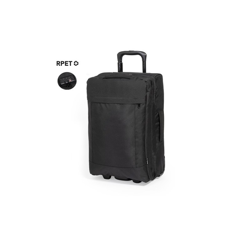 Trolley Éco-responsable et Pratique Personnalisé pas cher - Chertan Couleurs : noir Matières : polyester recyclé personnalisable