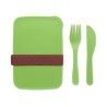 Boîte à lunch personnalisée avec couverts - SUNDAY Matières : polypropylène (PP) Couleurs : vert citron cadeau collaborateur pre