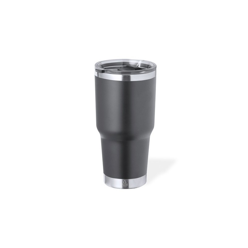 Tasse Isotherme Éco-responsable Personnalisée Thermique - Tobey Couleurs : gris Matières : acier inoxydable recyclé goodies publ