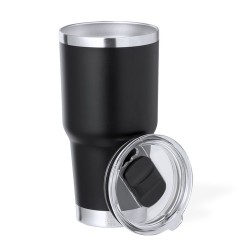 Tasse Isotherme Éco-responsable Personnalisée Thermique - Tobey Couleurs : gris Matières : acier inoxydable recyclé personnalisa
