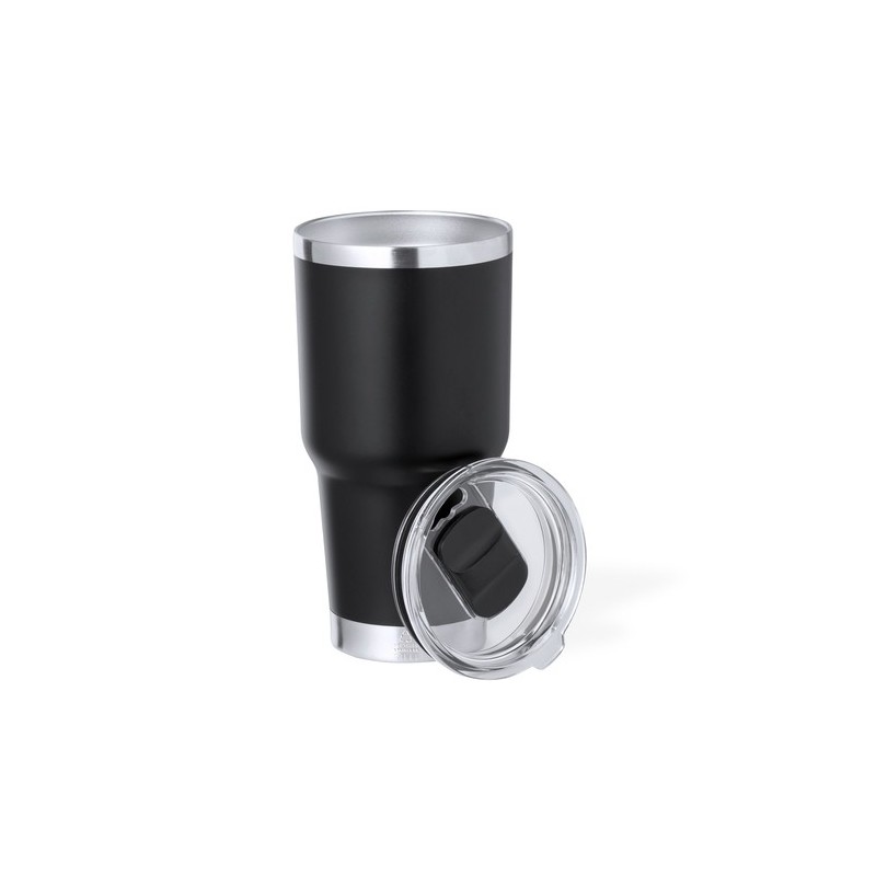 Tasse Isotherme Éco-responsable Personnalisée Thermique - Tobey Couleurs : gris Matières : acier inoxydable recyclé personnalisa