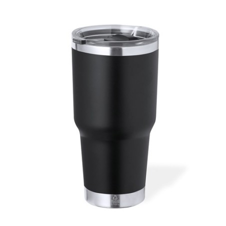 Tasse Isotherme Éco-responsable Personnalisée Thermique - Tobey Couleurs : gris Matières : acier inoxydable recyclé cadeau clien