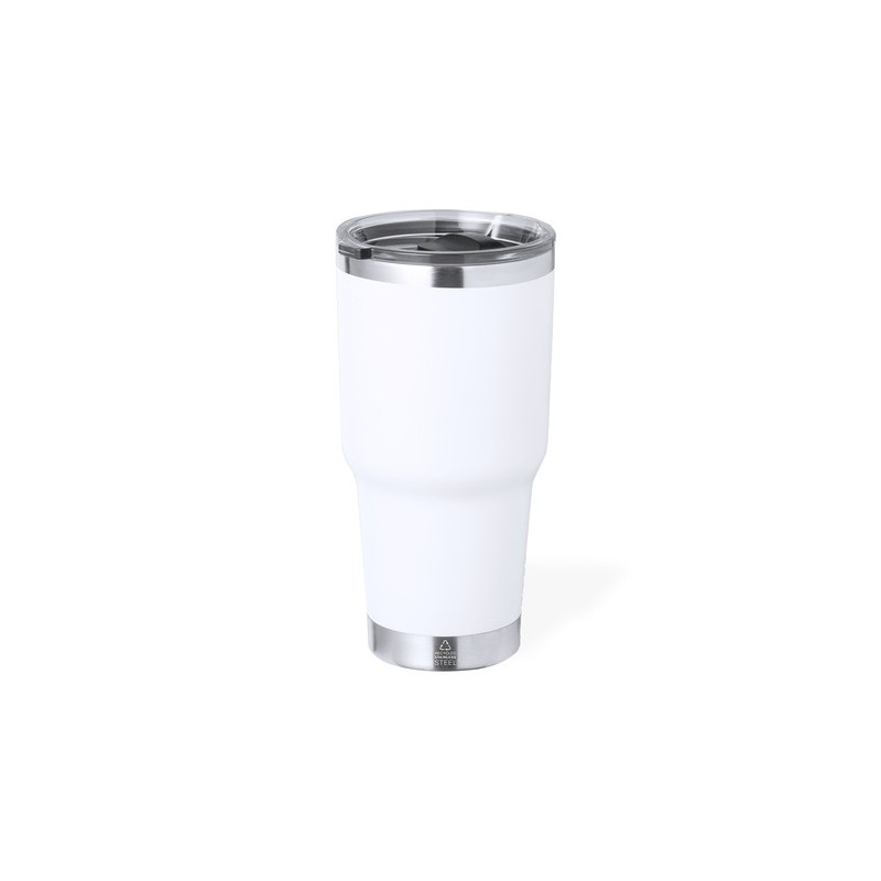 Tasse Isotherme Éco-responsable Personnalisée Thermique - Tobey Couleurs : gris Matières : acier inoxydable recyclé goodies publ