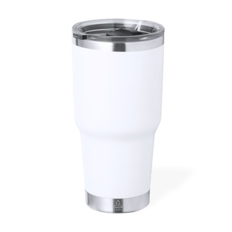 Tasse Isotherme Éco-responsable Personnalisée Thermique - Tobey Couleurs : gris Matières : acier inoxydable recyclé goodies publ