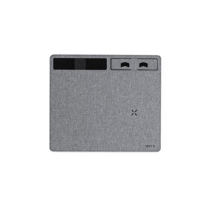Tapis de Souris Chargeur Multifonction Personnalisable Deuz Matières : PET recyclé Couleurs : gris