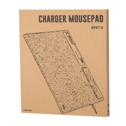 Tapis de Souris Chargeur Multifonction Personnalisable Deuz Matières : PET recyclé Couleurs : gris cadeau collaborateur premium