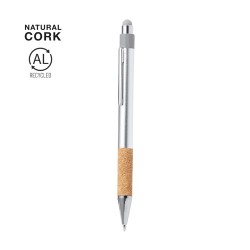Stylet Éco-responsable et Pratique Personnalisé Bille Fobox Matières : liège Couleurs : argenté 2