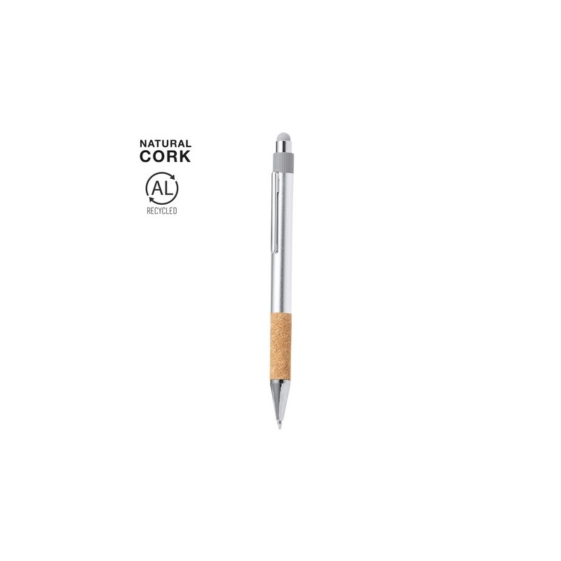 Stylet Éco-responsable et Pratique Personnalisé Bille Fobox Matières : liège Couleurs : argenté personnalisable avec votre logo