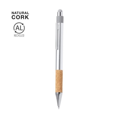 Stylet Éco-responsable et Pratique Personnalisé Bille Fobox Matières : liège Couleurs : argenté personnalisable avec votre logo