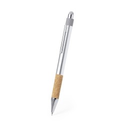 Stylet Éco-responsable et Pratique Personnalisé Bille Fobox Matières : liège Couleurs : argenté cadeau entreprise pas cher