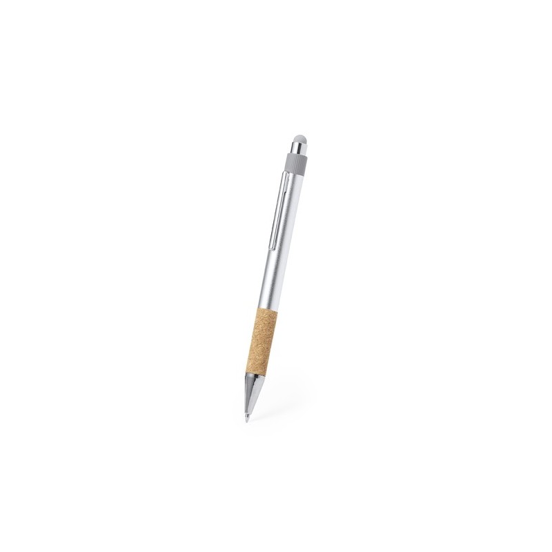Stylet Éco-responsable et Pratique Personnalisé Bille Fobox Matières : liège Couleurs : argenté cadeau entreprise pas cher