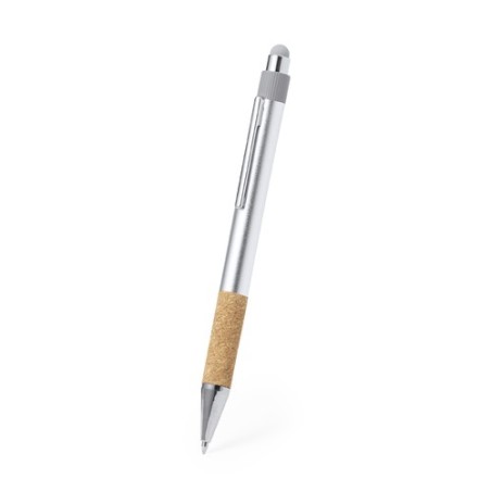 Stylet Éco-responsable et Pratique Personnalisé Bille Fobox Matières : liège Couleurs : argenté cadeau entreprise pas cher