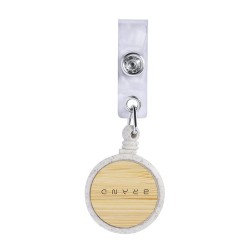 Porte Badge Éco-responsable Personnalisé - Alikra pas cher Matières : bambou Couleurs : naturel goodies publicitaire événementie
