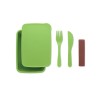 Boîte à lunch personnalisée avec couverts - SUNDAY Matières : polypropylène (PP) Couleurs : vert citron impression logo haute qu