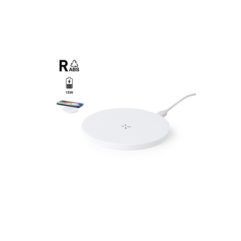 Chargeur Éco-responsable et Performant Personnalisé pas cher Kambel RCS Matières : ABS recyclé Couleurs : blanc personnalisable 