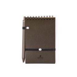 Cahier Personnalisé Éco-responsable pour Objets Publicitaires - Pacam Matières : polypropylène (PP) Couleurs : marron goodies pu