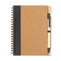 Cahier Éco-responsable Personnalisé Stylé Gienah pas cher Matières : liège Couleurs : noir