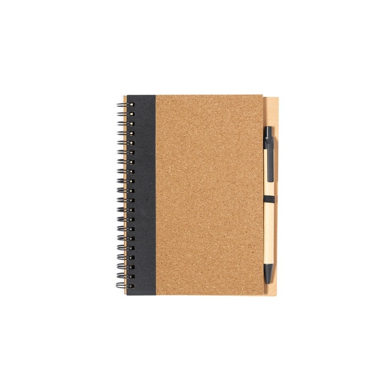 Cahier Éco-responsable Personnalisé Stylé Gienah pas cher Matières : liège Couleurs : noir