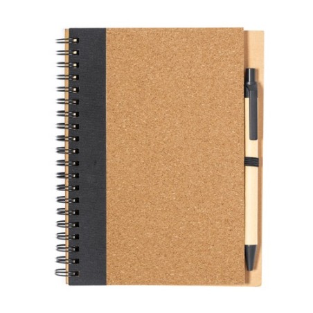 Cahier Éco-responsable Personnalisé Stylé Gienah pas cher Matières : liège Couleurs : noir