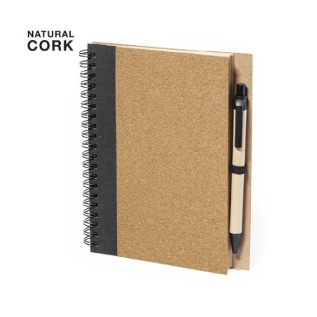 Cahier Éco-responsable Personnalisé Stylé Gienah pas cher Matières : liège Couleurs : noir personnalisable avec votre logo