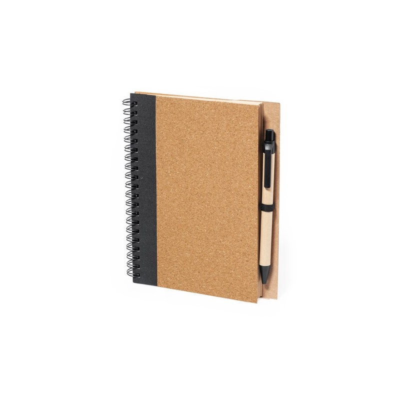 Cahier Éco-responsable Personnalisé Stylé Gienah pas cher Matières : liège Couleurs : noir cadeau entreprise pas cher