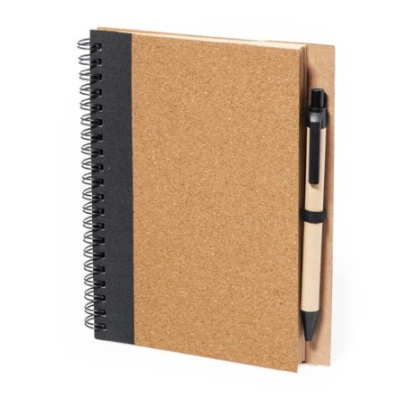 Cahier Éco-responsable Personnalisé Stylé Gienah pas cher Matières : liège Couleurs : noir cadeau entreprise pas cher