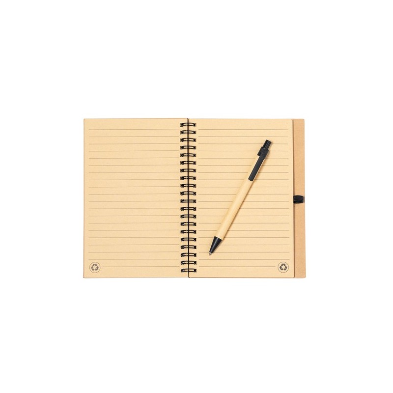 Cahier Éco-responsable Personnalisé Stylé Gienah pas cher Matières : liège Couleurs : noir marquage laser ultra précis