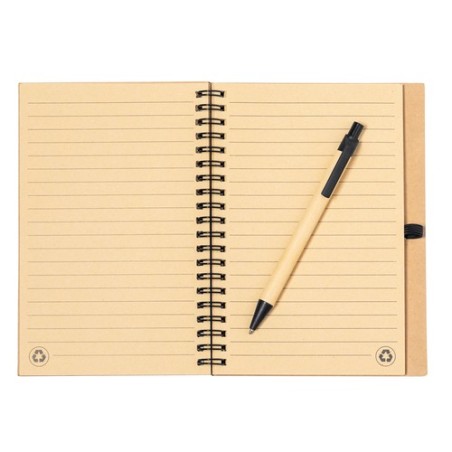 Cahier Éco-responsable Personnalisé Stylé Gienah pas cher Matières : liège Couleurs : noir marquage laser ultra précis