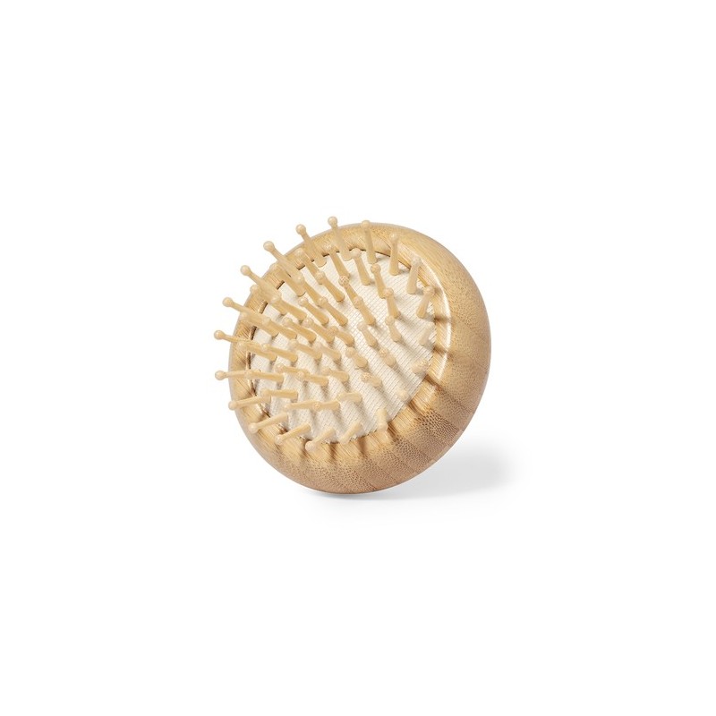 Brosse à Cheveux Éco-responsable en Bambou avec Miroir Personnalisée - Bonnie Matières : bambou personnalisable avec votre logo